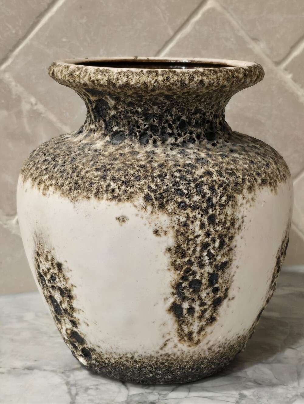 Mid Century Modern Scheurich Fat Lava West German Art Pottery Vase Brown Pot
